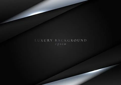 Abstract elegant template black and silver metallic triangle overlapping dime Stock Illustration