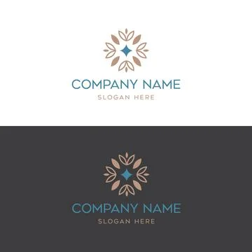 Abstract elegant tree leaf flower logo icon vector design. Universal creative Stock Illustration