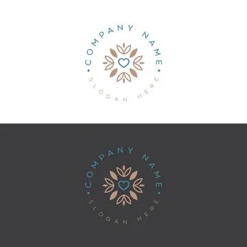 Abstract elegant tree leaf flower logo icon vector design. Universal creative Stock Illustration