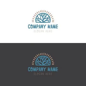 Abstract elegant tree leaf flower logo icon vector design. Universal creative Stock Illustration