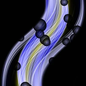 Abstract elegant wave design with bubbles and space for your text イラスト素材