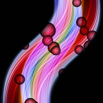Abstract elegant wave design with bubbles and space for your text イラスト素材