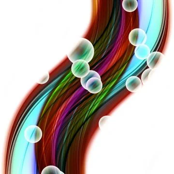 Abstract elegant wave design with bubbles and space for your text イラスト素材