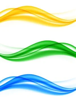 Abstract elegant wavy lines set Stock Illustration