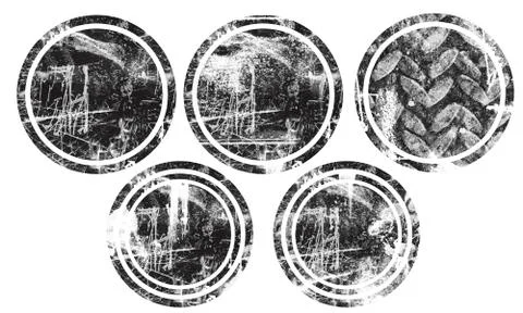 Abstract element circle. Brush smear stain texture Stock Illustration