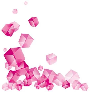 The abstract element of the cube, the background is white. Stock Illustration
