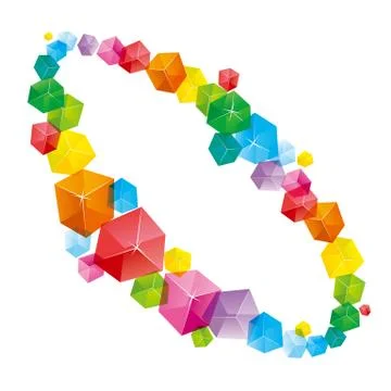 The abstract element of the cube, the background is white. Stock Illustration