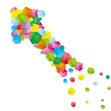 The abstract element of the cube, the background is white. Stock Illustration