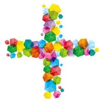 The abstract element of the cube, the background is white. Stock Illustration