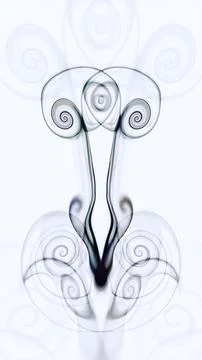 Abstract element - fancy symmetric shape ink blots on light background Stock Illustration