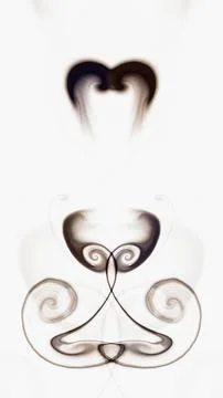 Abstract element - fancy symmetric shape ink blots on light background Stock Illustration