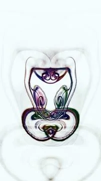 Abstract element - fancy symmetric shape ink blots on light background Stock Illustration