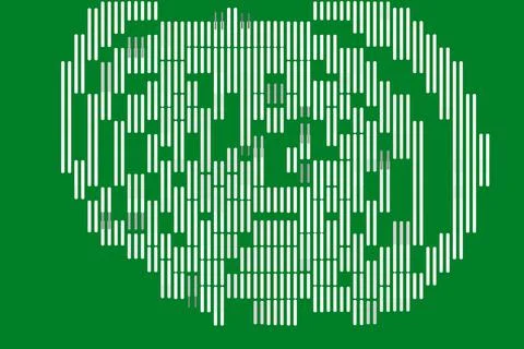 Abstract element on green background. Geometry of white strips. Stock Illustration