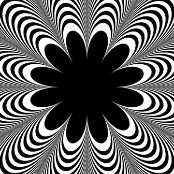 Abstract element with radiating lines. Monochrome concentric, radial pattern. Stock Illustration