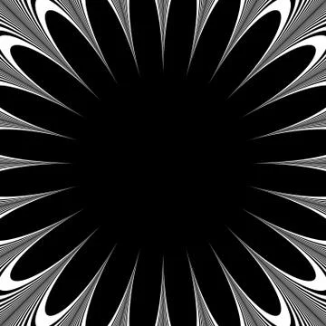 Abstract element with radiating lines. Monochrome concentric, radial pattern. Stock Illustration