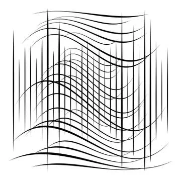 Abstract element with random overlapping lines. abstract distored lines 스톡 일러스트