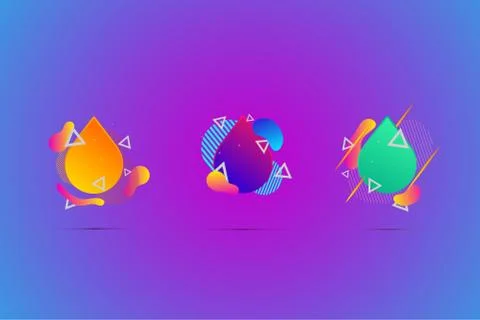 Abstract element shape design. gradient geometric lines, dots, liquid. Fluid  イラスト素材