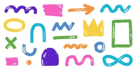 Abstract element shape set. Color graphic modern abstract sticker element Stock Illustration