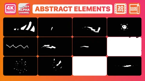 Abstract Elements and Transitions Pack Stock Footage 130664883