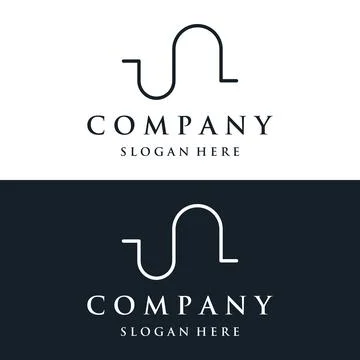 Abstract elements of arch line vector logo, for the construction of doors, .. Illustrazione stock