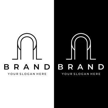 Abstract elements of arch line vector logo, for the construction of doors, .. 스톡 일러스트