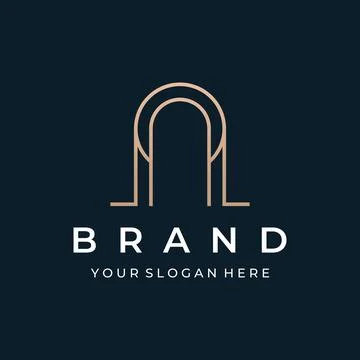 Abstract elements of arch line vector logo, for the construction of doors, .. イラスト素材