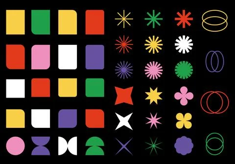 Abstract elements in Bauhaus style, vector. 스톡 일러스트