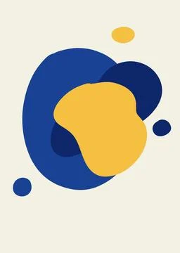 Abstract elements. Blue and yellow shape elements on white background. Abstract Stock Illustration