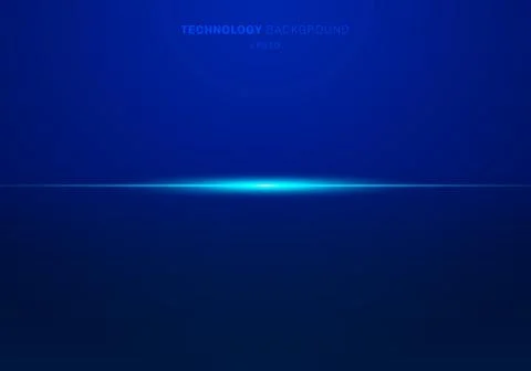 Abstract elements blue light laser lines horizontal on dark background. Techn Stock Illustration