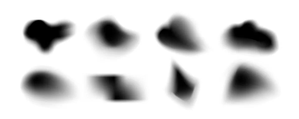 Abstract elements with blur shape blob set Illustrazione stock
