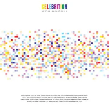 Abstract elements celebration colorful squares pattern isolated on white back Stock Illustration