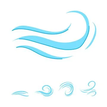 Abstract elements depicting dynamic movement of wind Stock Illustration
