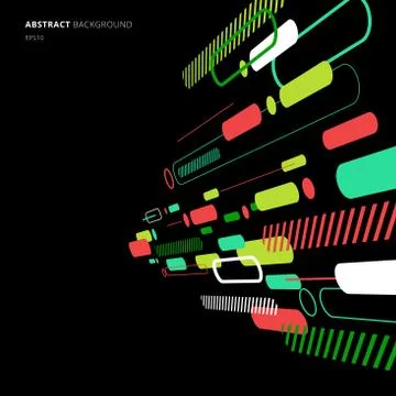 Abstract elements dynamic rounded line diagonal pattern colorful perspective Stock Illustration