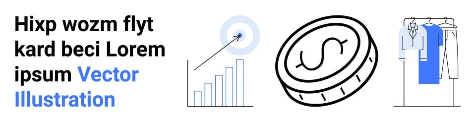 Abstract Elements Graph Analysis, Cryptocurrency, and Fashion Design Concepts Illustrazione stock