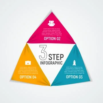 Abstract Elements of Graph, Diagram with 3 Steps, Options. Busin Stock Illustration