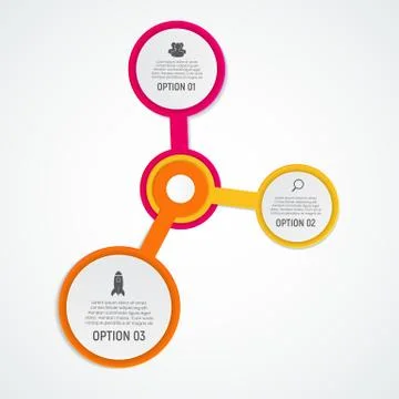 Abstract Elements of Graph, Diagram with 3 Steps, Options. Busin Stock Illustration