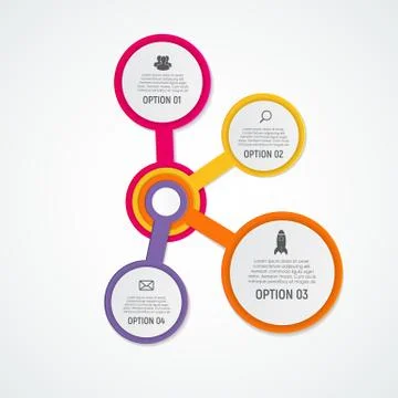 Abstract Elements of Graph, Diagram with 4 Steps, Options. Busin Stock Illustration
