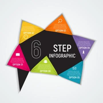 Abstract Elements of Graph, Diagram with 6 Steps, Options. Busin 스톡 일러스트