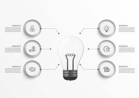 Abstract elements of graph infographic template with label, integrated circle Stock Illustration