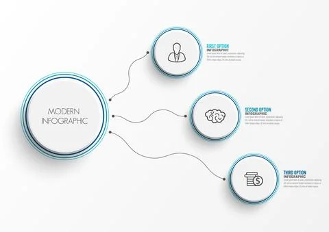 Abstract elements of graph infographic template with label, integrated circle Stock Illustration