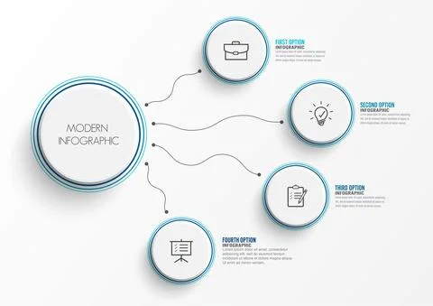 Abstract elements of graph infographic template with label, integrated circle Stock Illustration