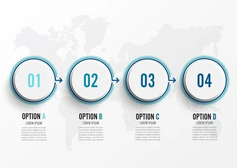 Abstract elements of graph infographic template with label, integrated circle Stock Illustration