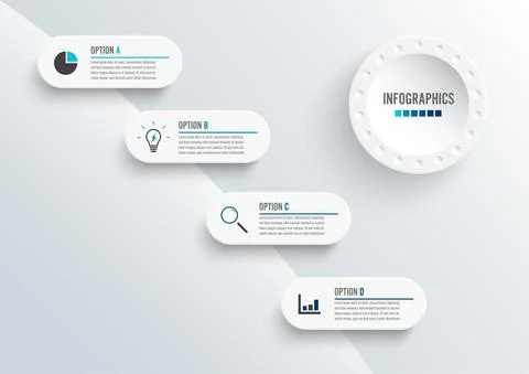 Abstract elements of graph infographic template with label, integrated circle Stock Illustration