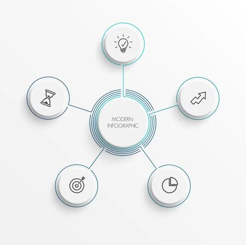 Abstract elements of graph infographic template with label, integrated circle Stock Illustration