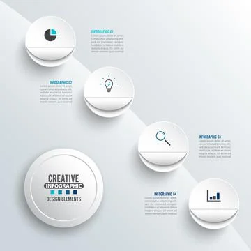 Abstract elements of graph infographic template with label, integrated circle Stock Illustration