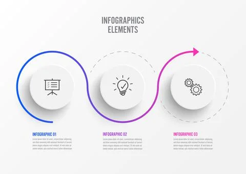 Abstract elements of graph infographic template with label, integrated circle Stock Illustration