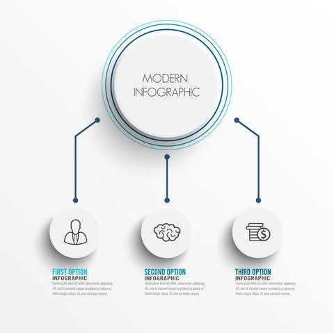 Abstract elements of graph infographic template with label, integrated circle Stock Illustration