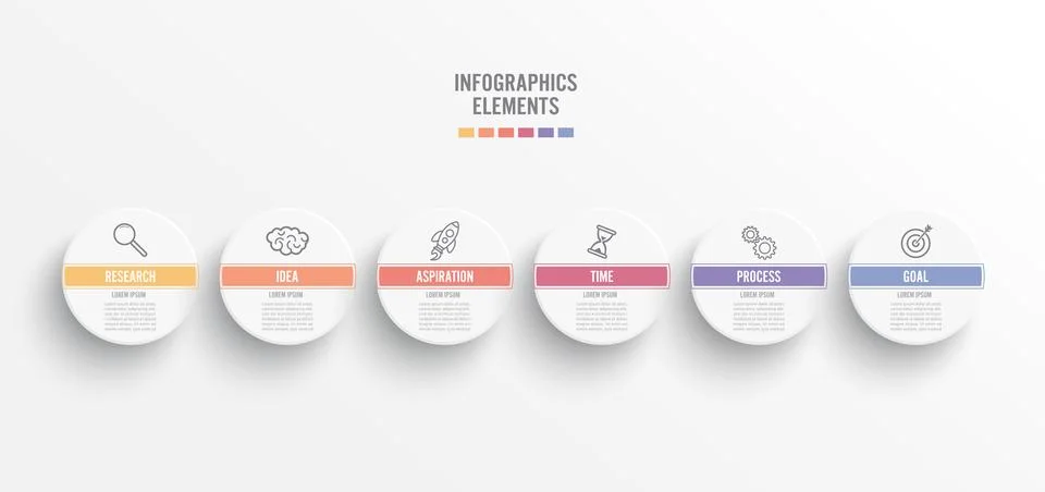 Abstract elements of graph infographic template with label, integrated circ.. Stock Illustration