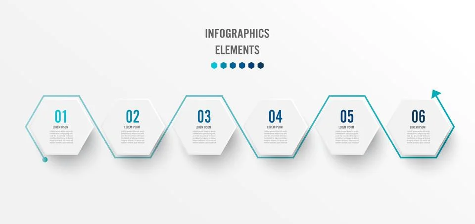 Abstract elements of graph infographic template with label, integrated circ.. Stock Illustration