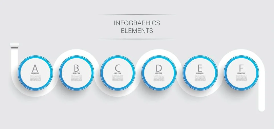Abstract elements of graph infographic template with label, integrated circ.. Stock Illustration